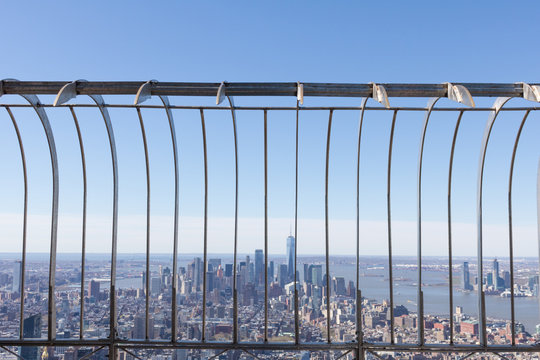 Top view of Manhattan buildings, New York.