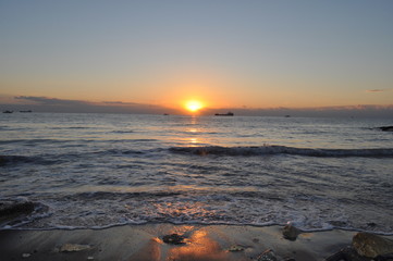 The beautiful sunset natural sea landscape