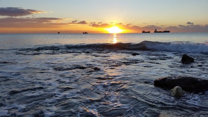 The beautiful sunset natural sea landscape