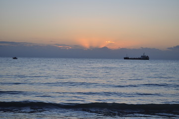 The beautiful sunset natural sea landscape