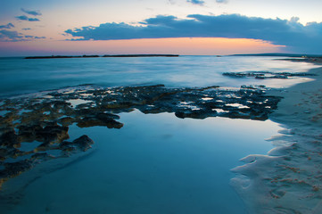 Fototapeta premium View of empty sandy Poseidon Beach