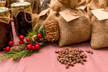 Pine nuts on the market