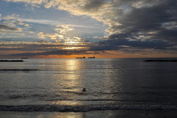 The beautiful sunset natural sea landscape