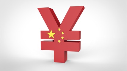 Currency Chinese Yuan symbol on a white background– stock image