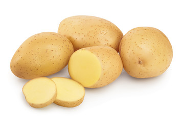 Fototapeta na wymiar Young potato isolated on white background. Harvest new