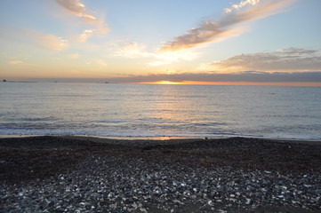 Obraz premium The beautiful sunset natural sea landscape