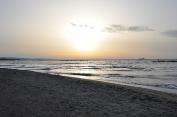 Fototapeta premium The beautiful sunset natural sea landscape