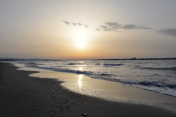 The beautiful sunset natural sea landscape