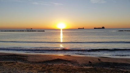 The beautiful sunset natural sea landscape