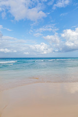 Looking out to sea from an idyllic beach on the caribbean island of Barbados