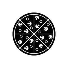 Pizza icon, logo isolated on white background