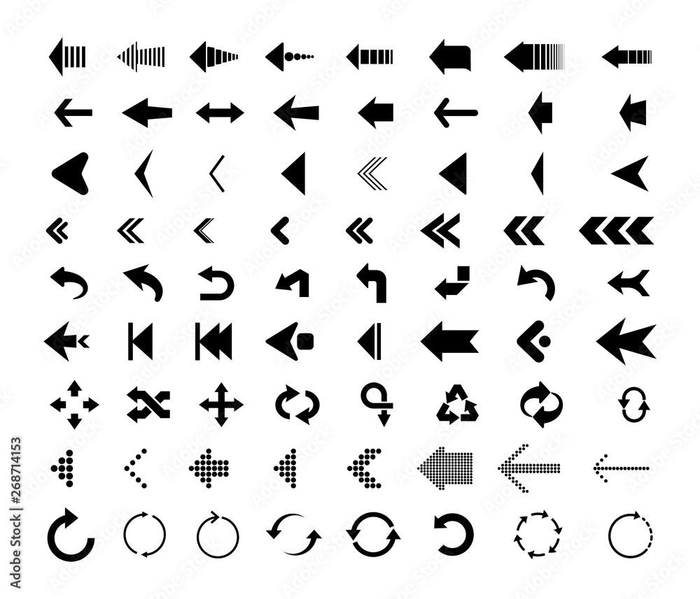 Aufkleber big set of black arrows icons. collection vector arrows. arrow vector icon