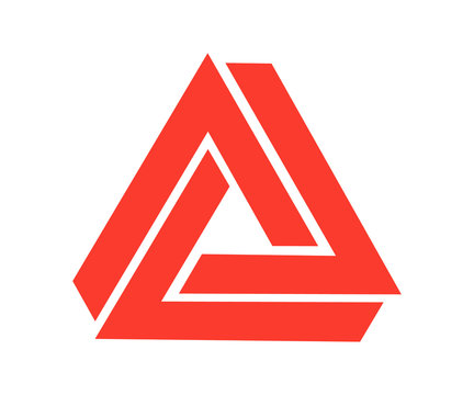 Abstract triangle for apps and websites. Logo Template. Optical illusion