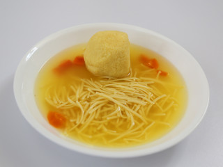 Home made Matzoh ball soup