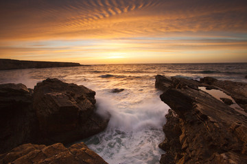 sunset on central coast of california