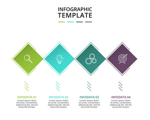 Creative concept for infographic with 4 steps, options, parts or processes. Business data visualization. Vector business template for timeline presentation.