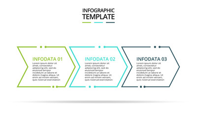 Thin line element for infographic. Template for diagram, graph, presentation and chart. Concept with 3 options...