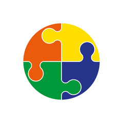 Jigsaw puzzle diagram vector illustration