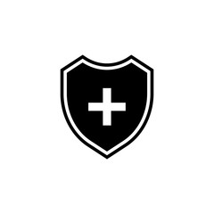 Medical shield with cross icon