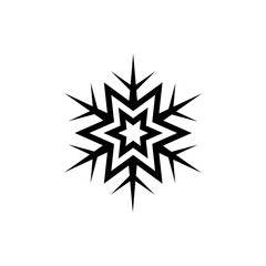 Snowflake vector icon. Black snowflake icon