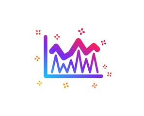 Line chart icon. Financial growth graph sign. Stock exchange symbol. Dynamic shapes. Gradient design investment icon. Classic style. Vector