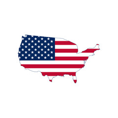 Flag and map USA vector