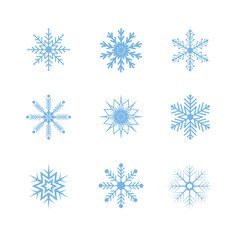 Fototapeta na wymiar Set of snowflakes vector illustration