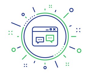 Fototapeta premium Browser Window line icon. Chat speech bubbles sign. Internet page symbol. Quality design elements. Technology browser Window button. Editable stroke. Vector