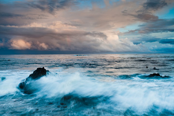 time lapse of storm on coast of california