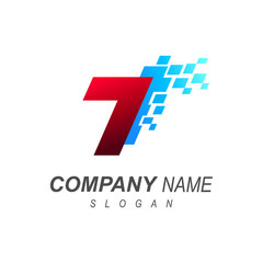 logo letter t, t and pixel icons, technology design illustration