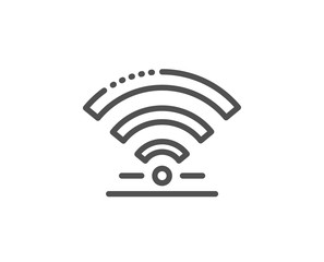 Wifi line icon. Wireless internet sign. Hotel service symbol. Quality design element. Linear style wifi icon. Editable stroke. Vector
