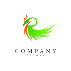 Fototapeta premium logo letter r , logo r with peacocks, peacock icon