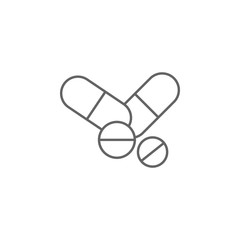 health, pills, drugs, medication. Element of health icon. Thin line icon for website design and development, app development. Premium icon
