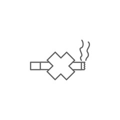 health, no smoking, medicine, ban. Element of health icon. Thin line icon for website design and development, app development. Premium icon