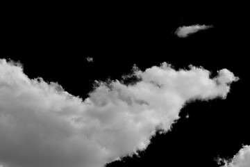 Clouds isolated on  black background with clipping path.