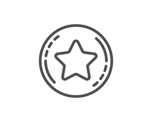 Loyalty star line icon. Bonus points. Discount program symbol. Quality design element. Linear style loyalty star icon. Editable stroke. Vector