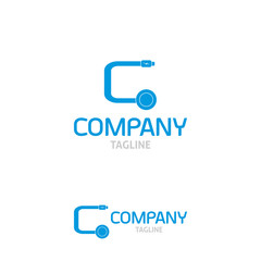 Wireless Charger with C Cable Logo, wireless design concept, C letter design, cable logo concept