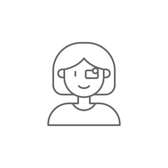 Eyeglasses, woman, technology icon. Element of future world icon. Thin line icon for website design and development, app development. Premium icon