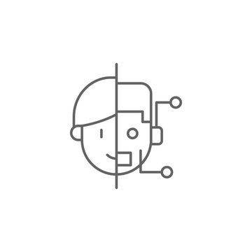 Android, face, robot icon. Element of future world icon. Thin line icon for website design and development, app development. Premium icon