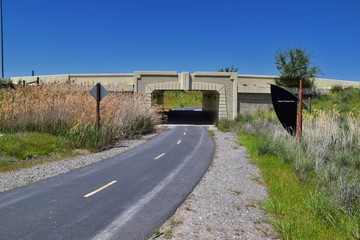 Jordan River Parkway Trail, Redwood Trailhead bordering the Legacy Parkway Trail, panorama views...