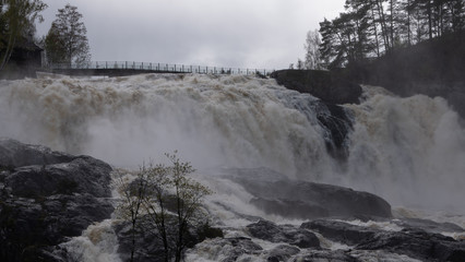 Wodospad Haugfossen Norwegia Norway Norge waterfall fossen