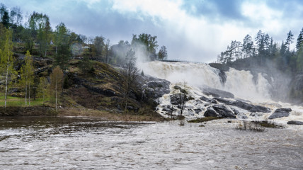 Wodospad Haugfossen Norwegia Norway Norge waterfall fossen