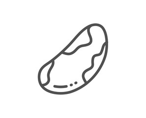 Brazil nut line icon. Tasty nuts sign. Vegan food symbol. Quality design element. Linear style brazil nut icon. Editable stroke. Vector