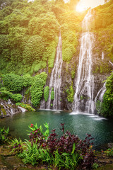 Banyumala twin waterfall in Bali, Indonesia.