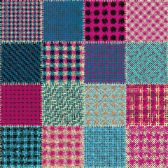 Seamless pattern. Imitation of a patchwork pattern of rough canvas. Vector image.