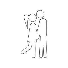Kissing lovers icon. Element of Love for mobile concept and web apps icon. Outline, thin line icon for website design and development, app development
