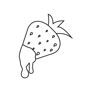 recommend clip art: Chocolate dipped strawberry icon. Element of Love for mobile concept and web apps icon. Outline, thin line icon for website design and development, app development