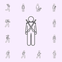 man with sword illustration icon. Male Bag and luggage icons universal set for web and mobile