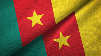 Cameroon two flags textile cloth, fabric texture