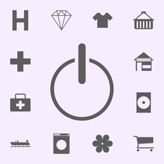 power button in map pin icon. signs of pins icons universal set for web and mobile